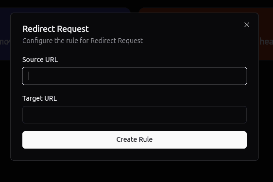 Add a redirect rule in Receptor
